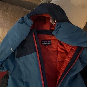 Patagonia Two-Tone Blue Performance kids snow one piece suit